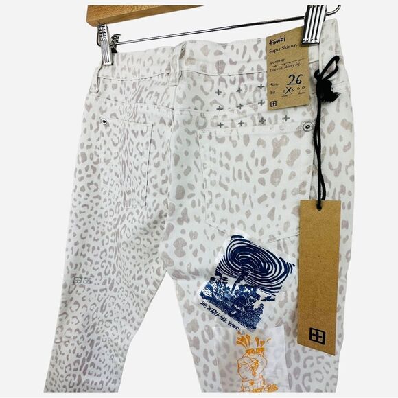 Ksubi Super Skinny White Leopard Print Jeans NWT 26 - Picture 7 of 7